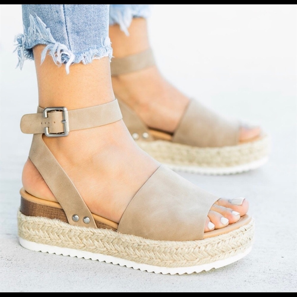 π₯BEST SELLERπ₯Espadrille Wedge Flat Sandal - Picture 2 of 2